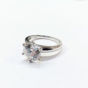 Sterling Silver CZ Solitaire Ring Size 9